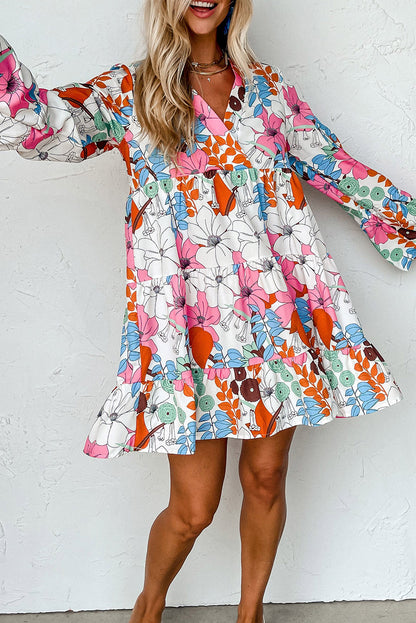 Floral Tiered Mini Dress