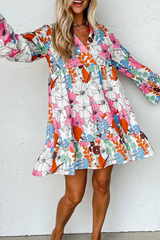 Floral Tiered Mini Dress