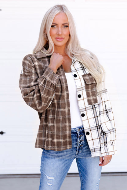 Mixed Plaid Soft Oversized Shirt