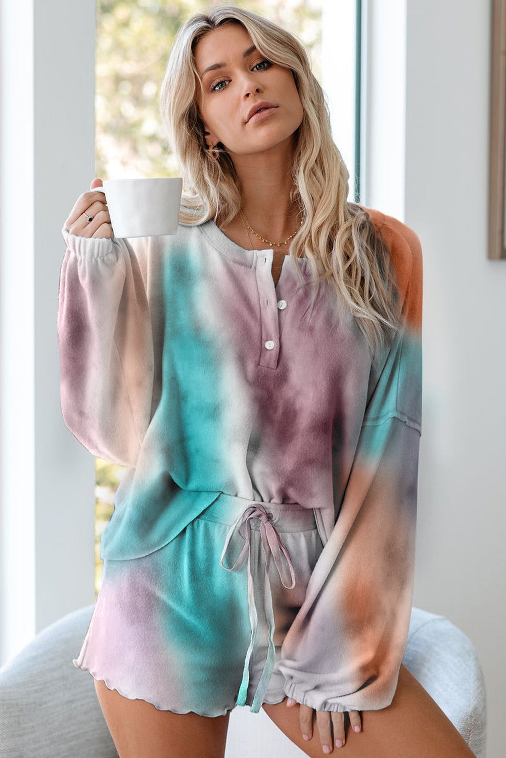 Tie Dye Knit Pajamas Set