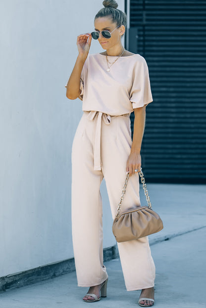 Oh So Glam Belted Wide Leg Jumpsuit