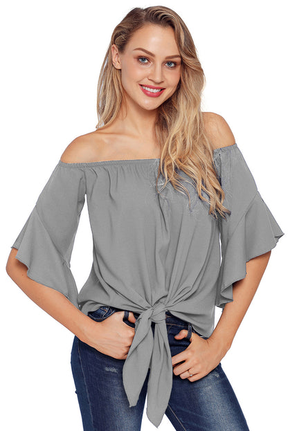 Off The Shoulder Knot Front Top