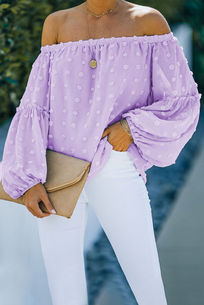 Swiss Dot Off The Shoulder Blouse