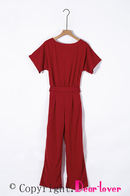 Oh So Glam Belted Wide Leg Jumpsuit