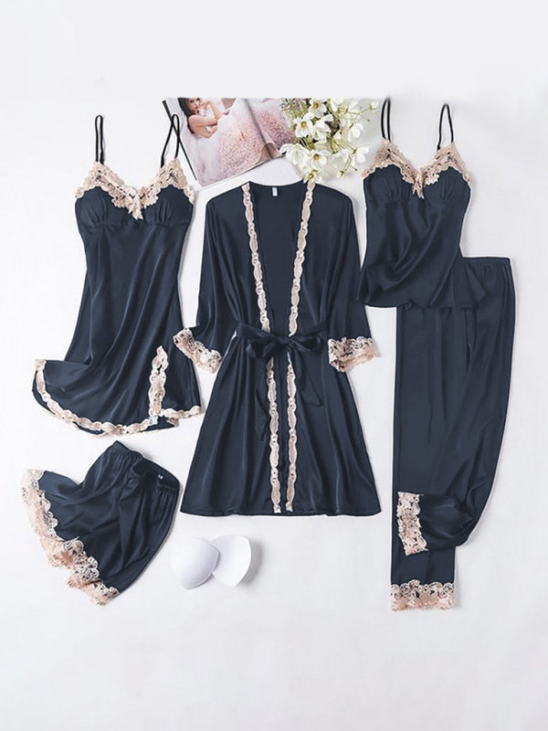 Lace Pyjama Five-Pieces Set