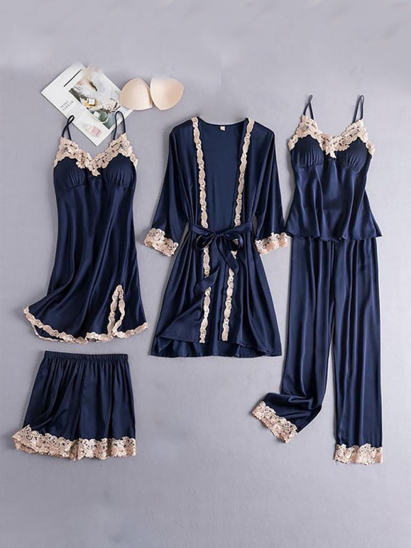 Lace Pyjama Five-Pieces Set