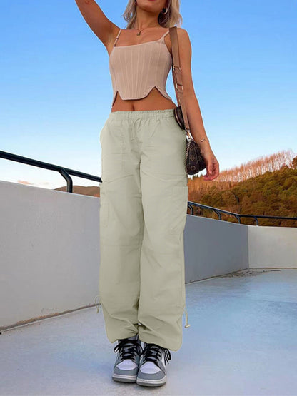 Loose strapped multi-pocket straight cargo pant