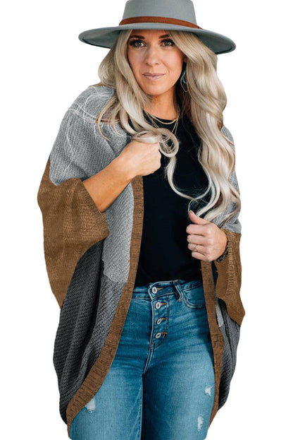 Neutral Colorblock Drapey Cardigan