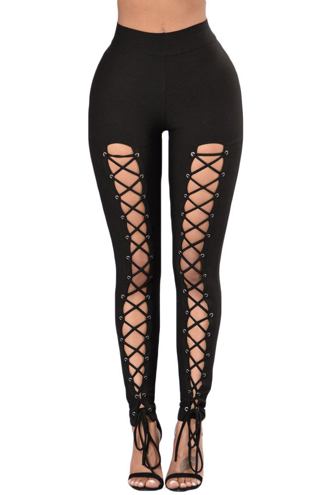 Grommet Lace Up Front Leggings