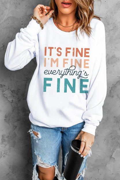 Funny Saying Letters Print Long Sleeve Sweatshirt