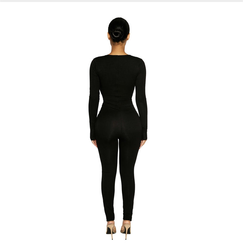 V-neck Long-sleeved Stretch Body Shaper