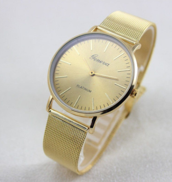 Fashion and trend net steel band Geneva men and women watches.