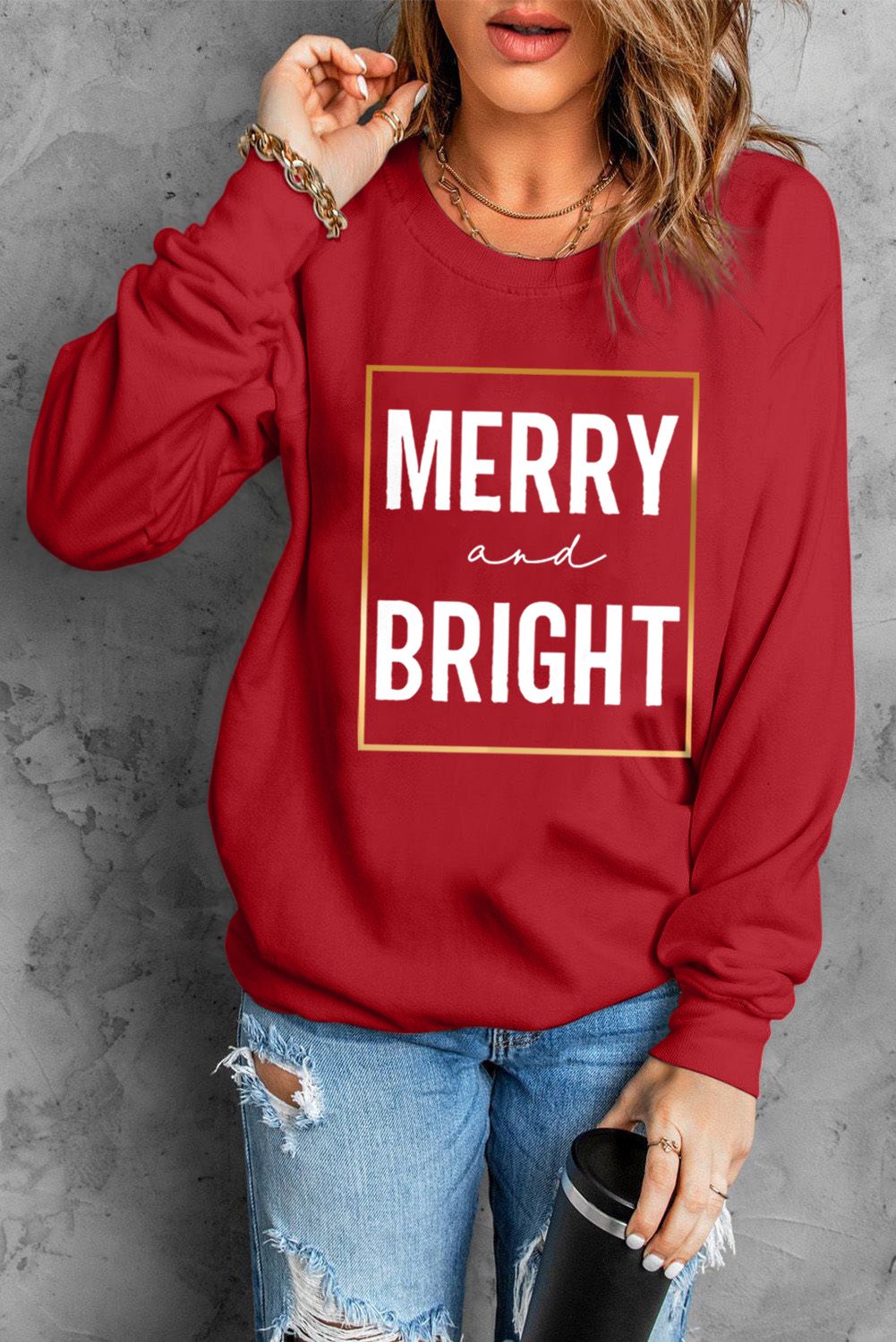 Funny Saying Letters Print Long Sleeve Sweatshirt