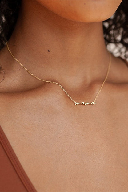 Tiny Mama Script Necklace