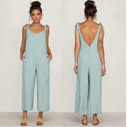 wide-leg strap casual pants