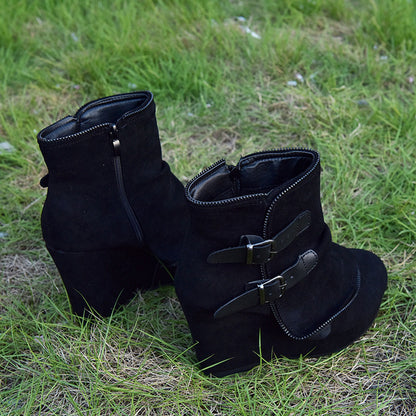 Female Booties With Wedge Heels Platform Winter Boots