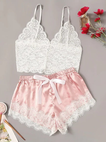 Sexy Temptation Lace Two-Piece Set