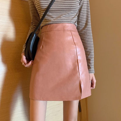 High Waist Mini Skirt With Zipper