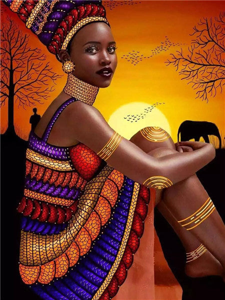 Diamond Painting African Woman Rhinestone Diamond Embroidery