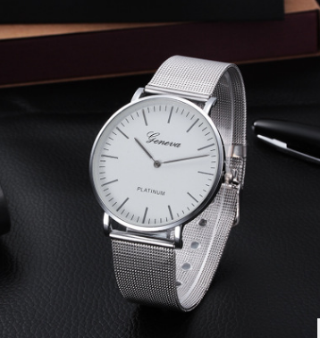 Fashion and trend net steel band Geneva men and women watches.