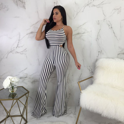 Striped slim-fit jumpsuit