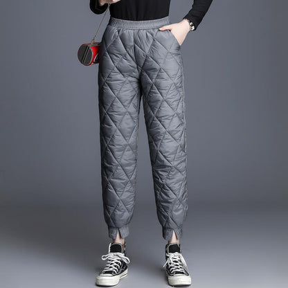 Down cotton trousers for women