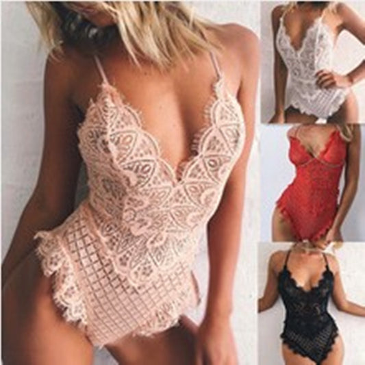 Lace stitching bodysuit