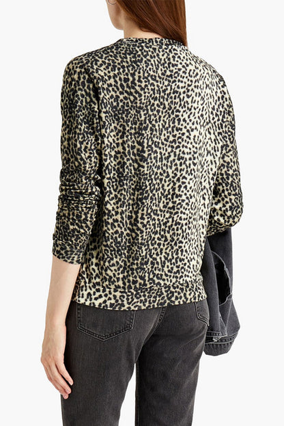 Boyfriend Crew Neck Leopard Sweatshirt