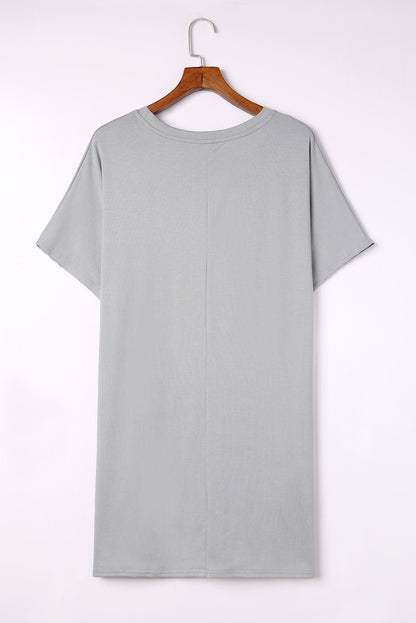 Side Pockets Short Sleeve Tunic Top