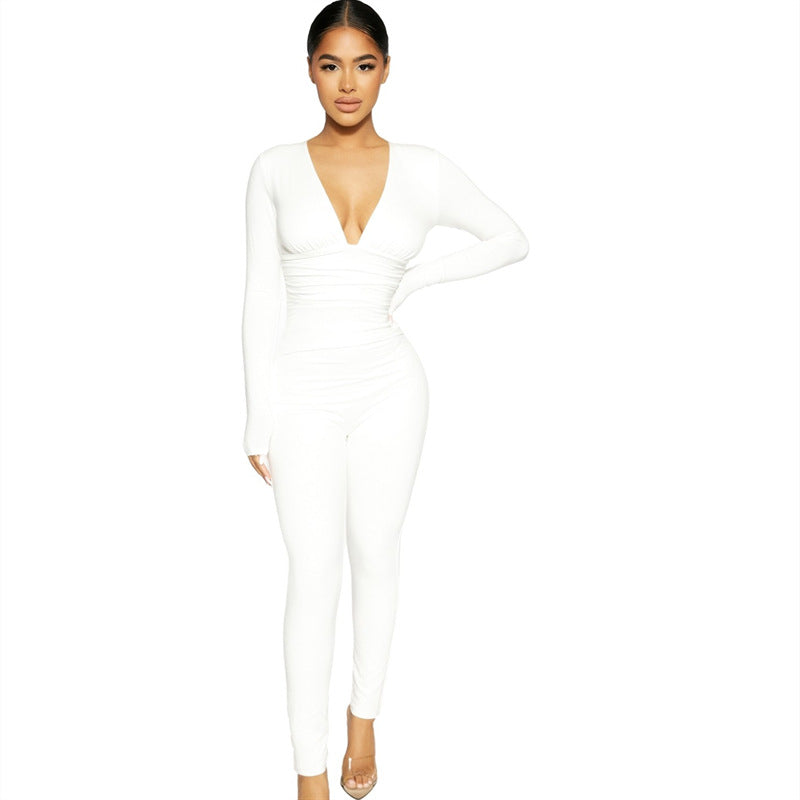 V-neck Long-sleeved Stretch Body Shaper