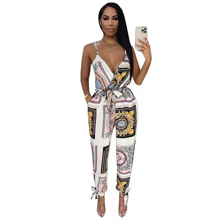 Print Suspender Bodysuit