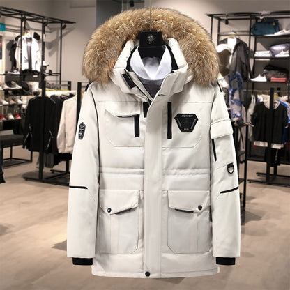 Thick Fur Collar men's Hooded Jacket