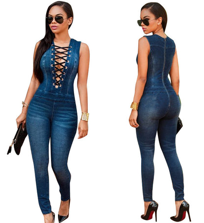 One Piece Denim Jumpsuit