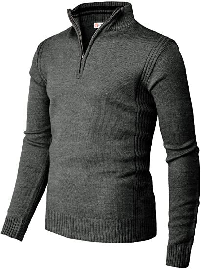 Casual Slim Pullover Knit Zipper Stand Collar Polo Shirt