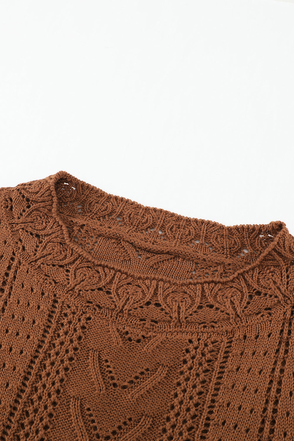 Crochet Lace Pointelle Knit Sweater