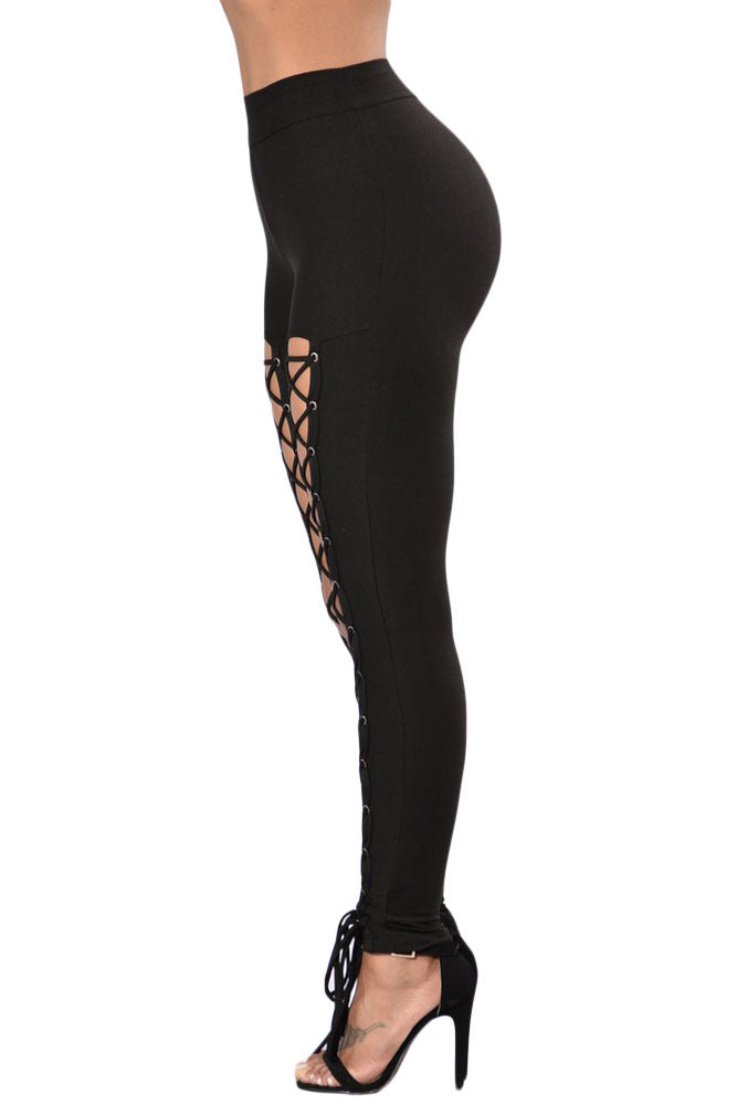 Grommet Lace Up Front Leggings