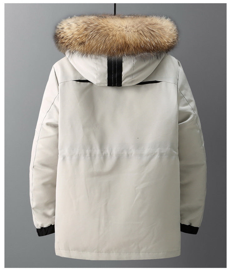 Thick Fur Collar men's Hooded Jacket