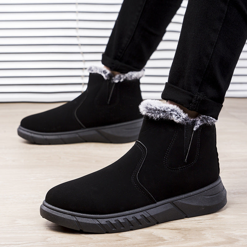 V Cutout Ankle Boots With Plush