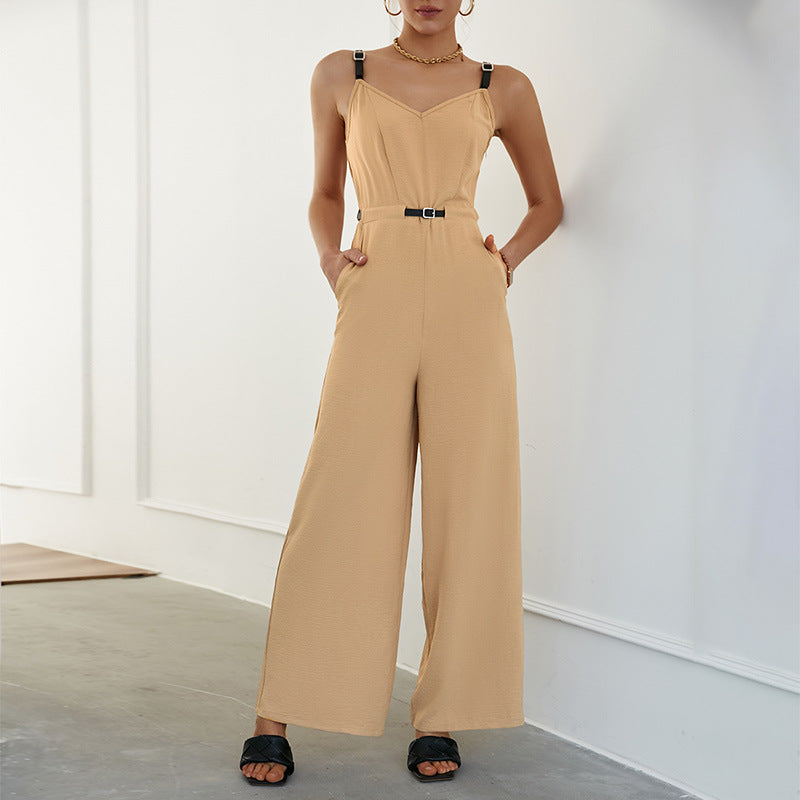 Slim Stitching Sleeveless Jumpsuit