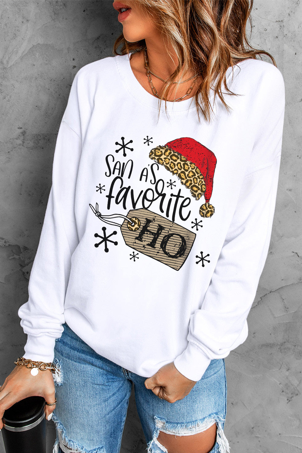 Funny Saying Letters Print Long Sleeve Sweatshirt