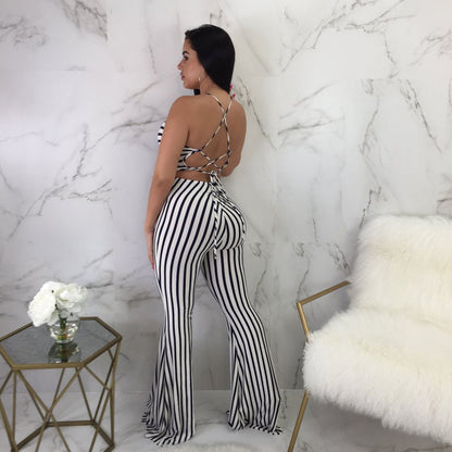 Striped slim-fit jumpsuit