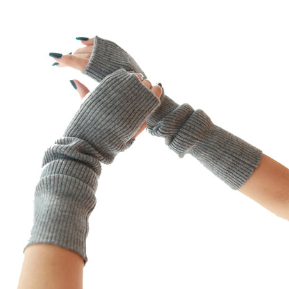 Autumn And Winter Long Thick Cashmere Arm Sleeves