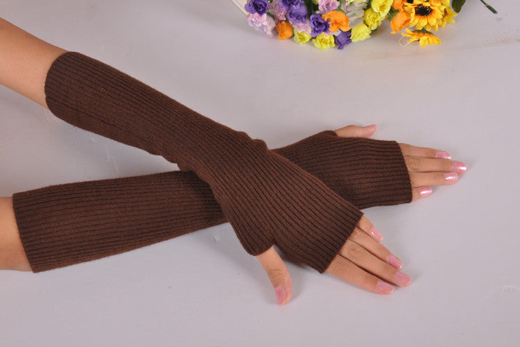 Autumn And Winter Long Thick Cashmere Arm Sleeves