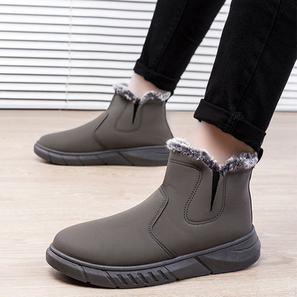 V Cutout Ankle Boots With Plush