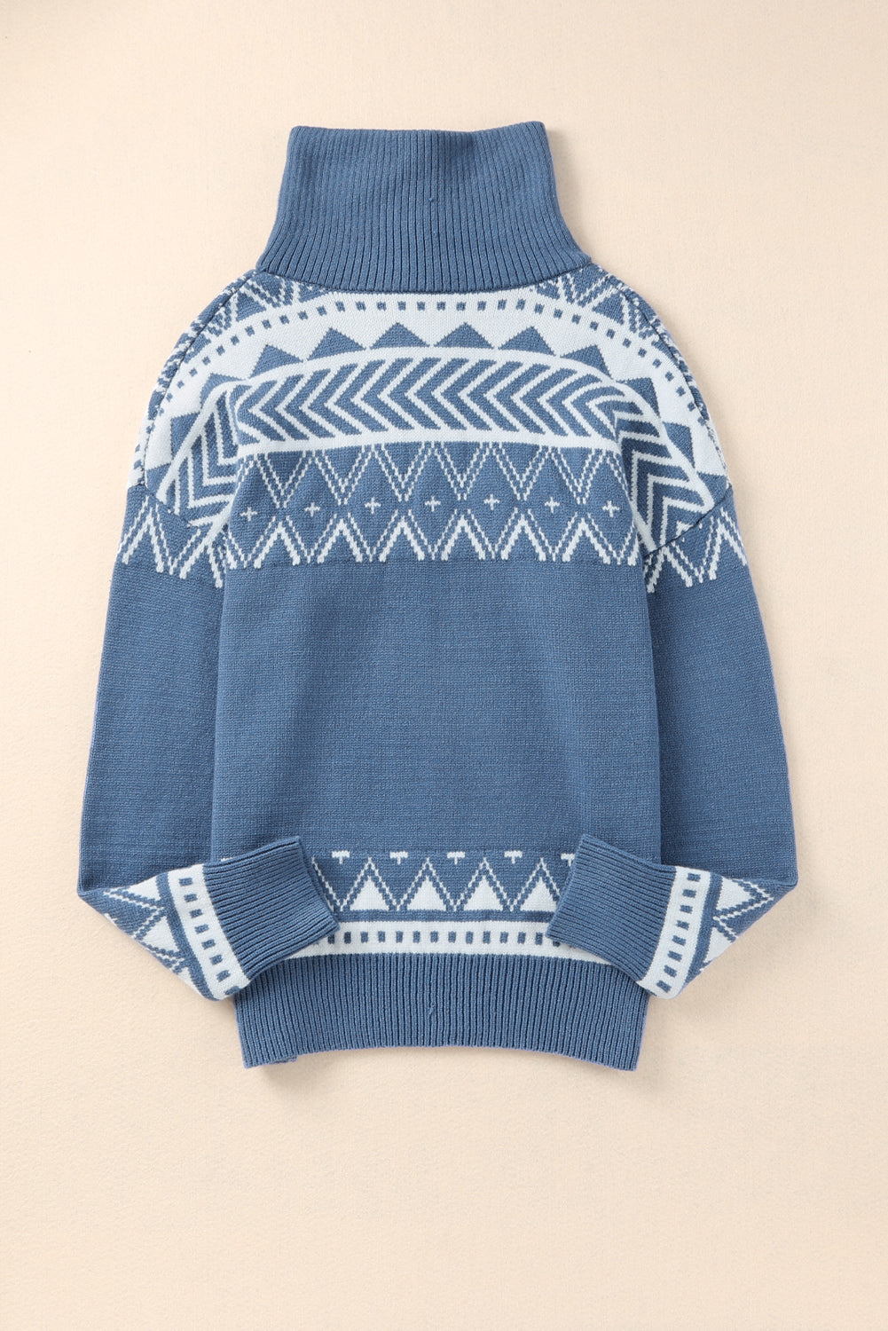 Geometry Knit Quarter Zip Sweater