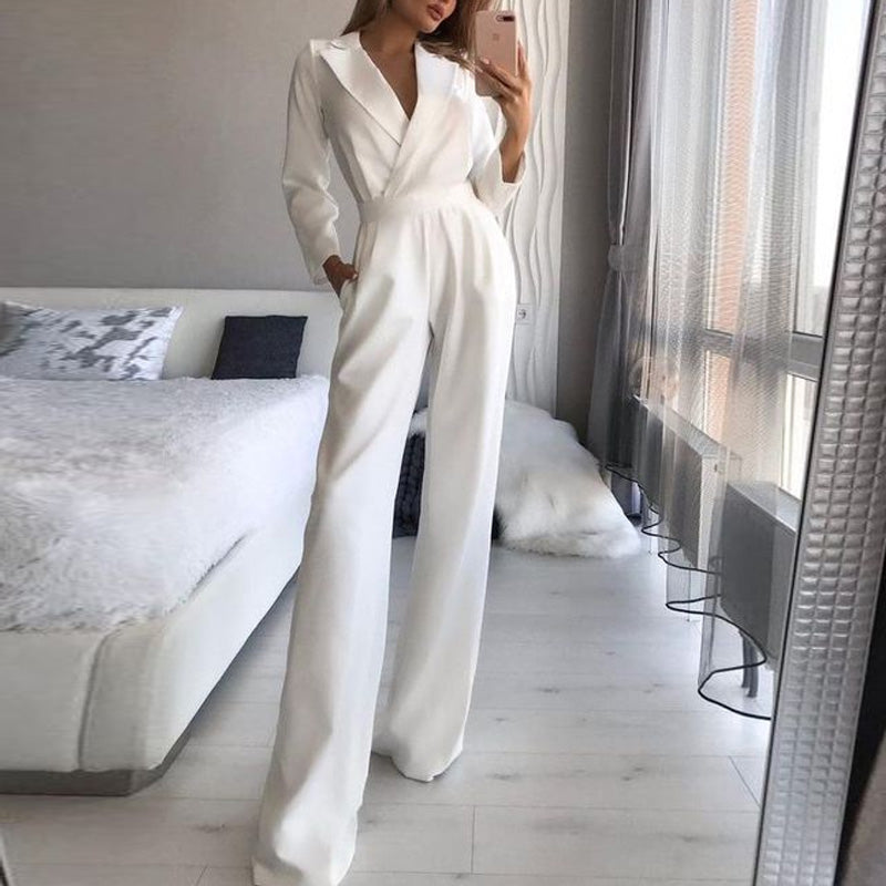 Solid Color Slim Jumpsuit