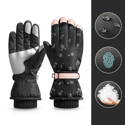 Snowflake Cartoon Print Hand Gloves