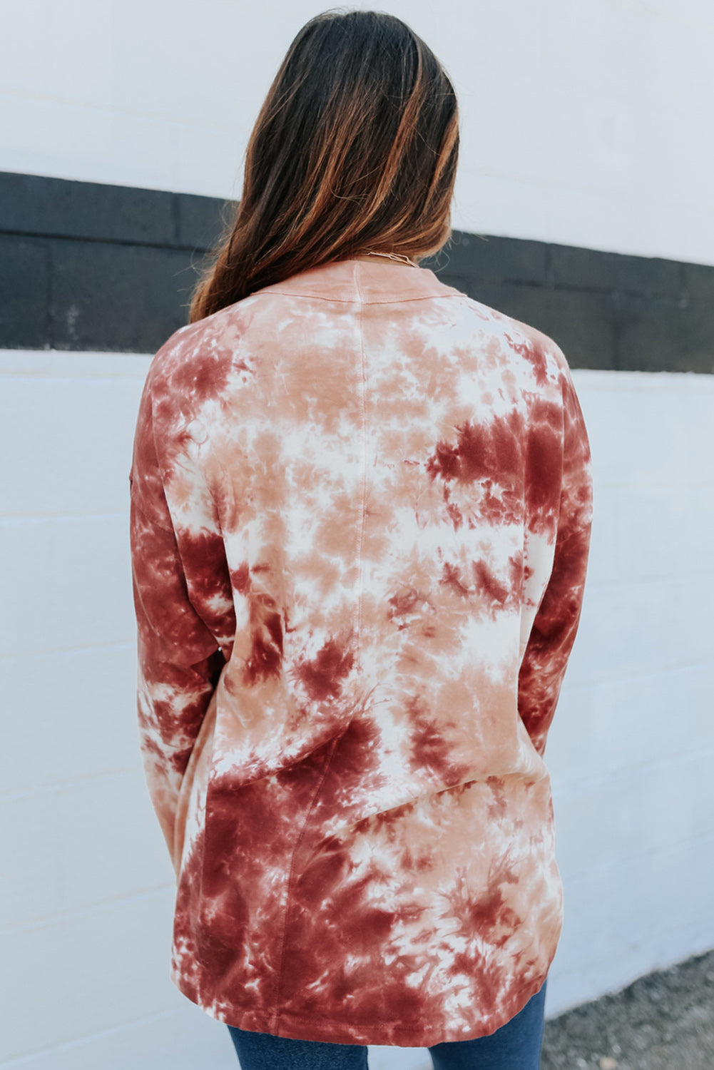 Tie Dye Crew Neck Long Sleeve Top