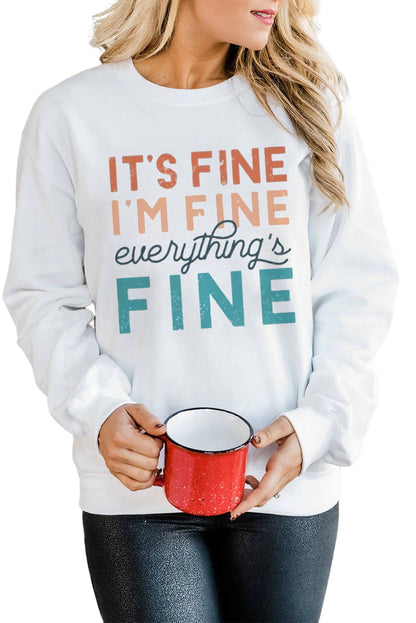 Funny Saying Letters Print Long Sleeve Sweatshirt