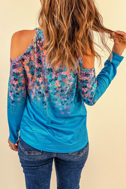 Floral Print Cold Shoulder Top